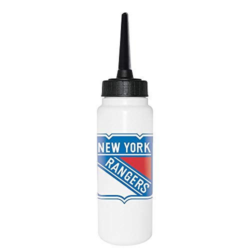 Sherwood NHL Trinkflasche 1000 ml, New York Rangers, Eishockey Trinkflasche, Sportflasche mit NHL Club Logo, biegsamer Silikon-Trinkhalm