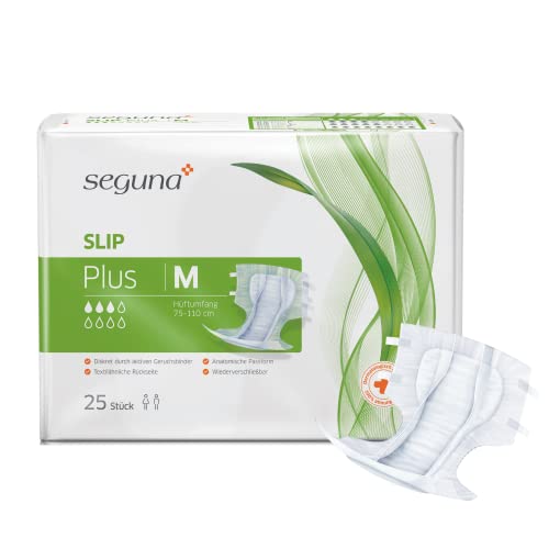 SEGUNA Slip Plus, Inkontinenz Windeln für Erwachsene, Frauen, Männer, Windeln bei mittlerer Blasenschwäche, Stuhlinkontinenz (M (Sparpaket 4 x 25 Stück))