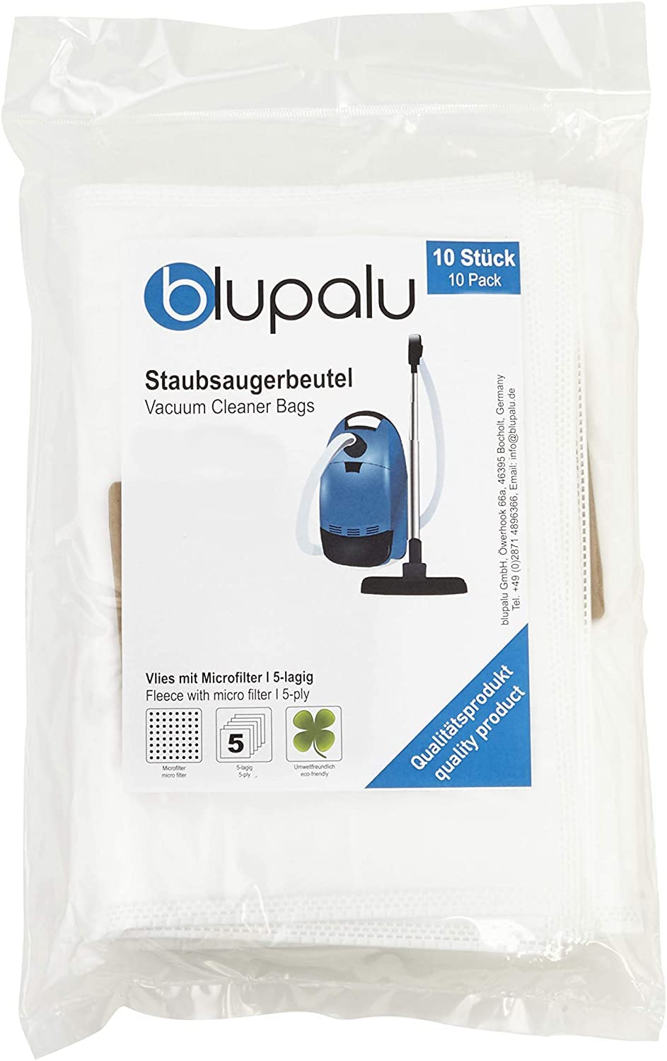 blupalu I Staubsaugerbeutel für Staubsauger Eio Bs59/1 Bs 59/1 |Bs 59 1 Varia Eco2 I 30 Stück