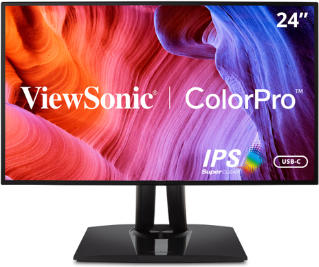 ViewSonic VP2468a ColorPro 61 cm (24 Zoll), 1080p IPS-Monitor mit 100% sRGB, Rec 709, USB C (65 W), RJ45, Color Blindness Modus, Hardware-Kalibrierung für Foto und Grafikdesign