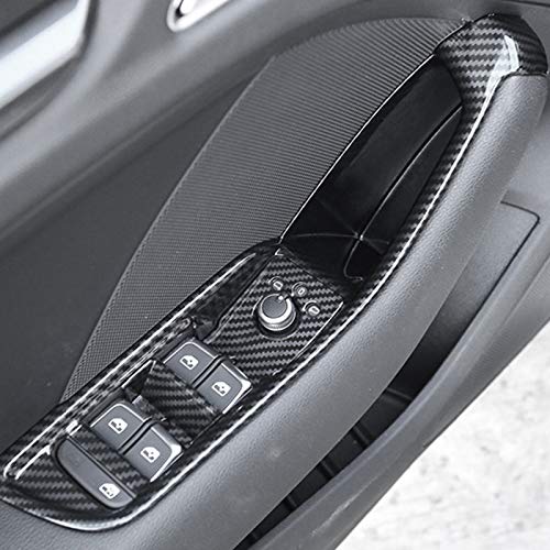JTSGHRZ Auto dekorativen Rahmen Für Audi A3 8V 2014-2018, LHD Carbon Fiber Color Window Glass Lifting Buttons Frame