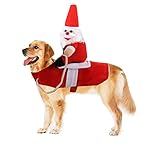 JIAWEIIY Weihnachtskostüm für Haustiere, Weihnachtsmann, für Hunde oder Katzen (XL)