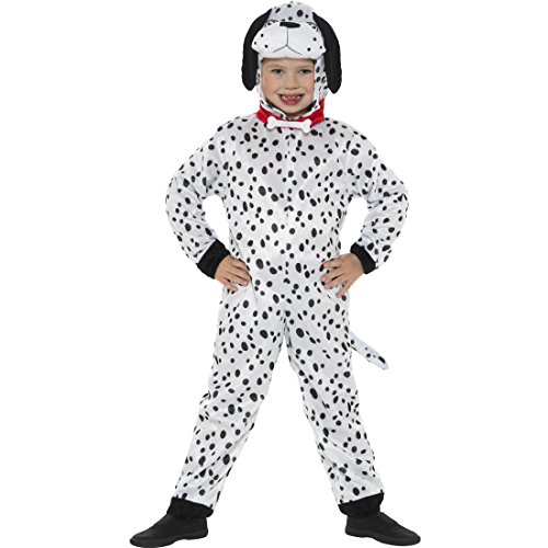 Hundekostüm Kinder - M, 7-9 Jahre, 130-143 cm - Kinderkostüm Hund Tierkostüm Overall Ganzkörperkostüm Kind Ganzkörperanzug Karneval Dalmatiner Kostüm