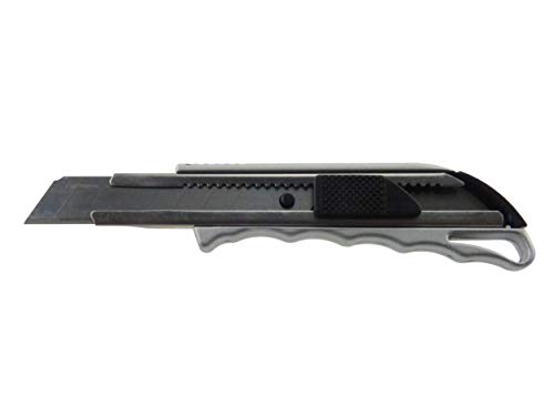 24 Profi Cuttermesser Sicherheits Cutter Paket Messer Kartonmesser Alu Druckguss 18mm Klinge & Metallführungsschiene