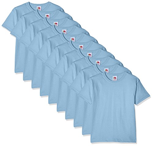 Fruit of the Loom Jungen Regular Fit T-Shirt Kids 10 Pack T-shirt, Blau (Sky Blue YT), 9-11 Y (Herstellergröße: 9-11 Y)