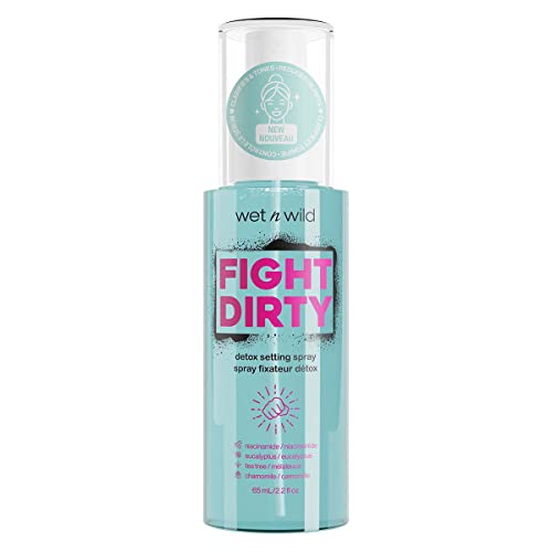 Wet n Wild Fight Dirty Detox Setting Spray Tea Tree Extract, Chamomile, Collagen, Combats Acne, Blemishes, Antioxidants