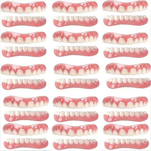 LXURY Zähne Prothese Sofort Wiederverwendbar Gefälschte Zähne Temporäre Oben und Unten Veneers Zahnspange Lächeln Furniere Kosmetische Provisorische Zahnersatz,01,15PCS