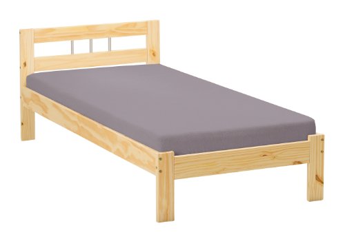 Inter Link Bett Bed Kinderbett Jugendbett Gästebett Einzelbett modernes Bett Bio Kiefer massivholz Natur lackiert