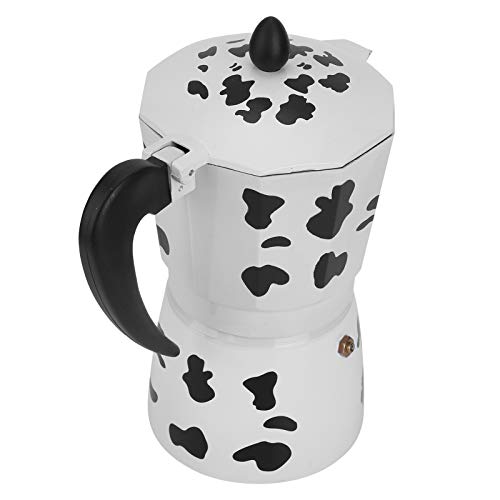 Tomanbery Herd Kaffeekanne Kaffeemaschine Kanne Fast Work Aluminium Wärmeisolierung Kaffeemaschine mit ergonomischem(9 Cups Milk Cow Color 450ML)