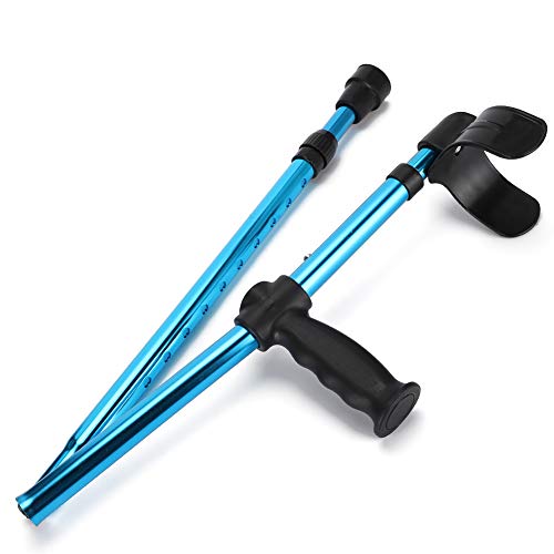 Walking Cane, tragbare klappbare Unterarmkrücken für Erwachsene, verstellbare teleskopierbare Unterarm-Cane-Krücke für ältere Menschen mit Behinderungen (Packung mit 1 Stück/blau)