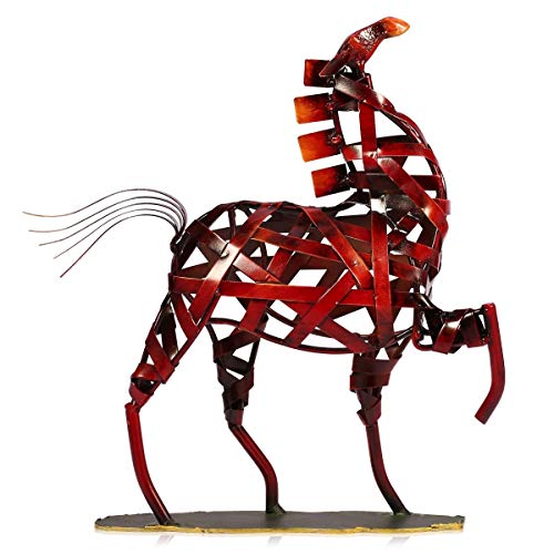 Tooarts Metall Geflochtenes Pferd Deko Skulptur Dekofigur Moderne Skulptur zum Dekorieren