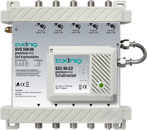 Axing SVS 550-09 Kopfverstärker 5/5, für SPU 5x-09/SES5x-09-Systeme, 4 × SAT/1 × terrestrisch