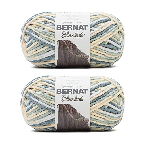 Bernat Blanket Soft Sunshine Green Garn – 2 Packungen mit 300 g – Polyester – 6 super sperrig – 220 Meter – Stricken/Häkeln, grobes Chenille-Garn