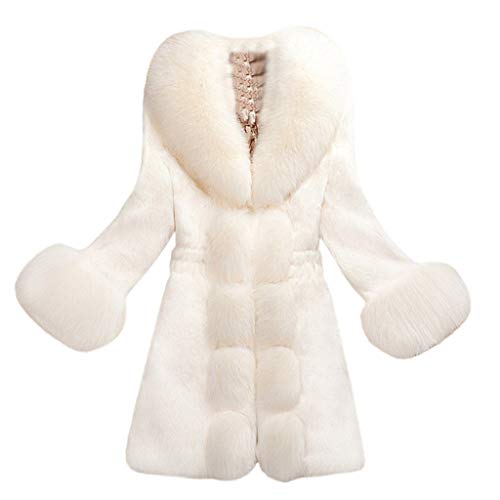 MMOOVV Damen Winter Softshell Jacke Imitat Pelz Mantel Elegante Starke Oberbekleidung Kunstpelz Coat