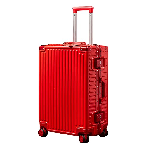 Großer Roter Koffer, Hochzeitskoffer, Trolley -Koffer Mit Kosmetiktasche,B,28 inches