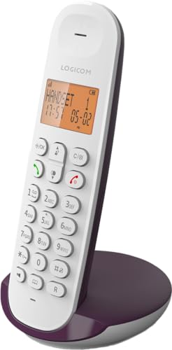 Logicom Iloa 150 Schnurloses Festnetztelefon ohne Anrufbeantworter – Solo – analoge und DECT-Telefone – Aubergine