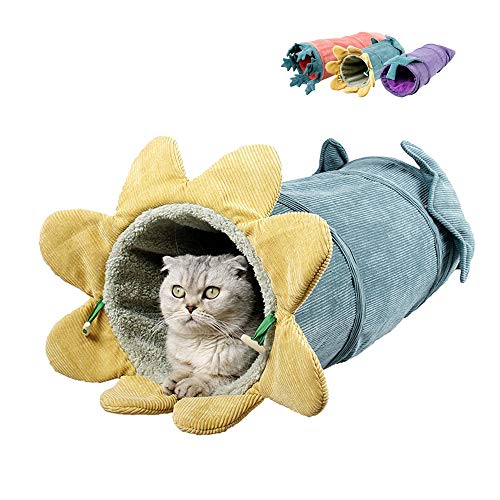 Oncpcare Faltbarer Kord-Tunnel für Katzen, Gemüseform, Katzenstreu, warme Röhren, Spielzeug, interaktives Katzenspielzeug für drinnen