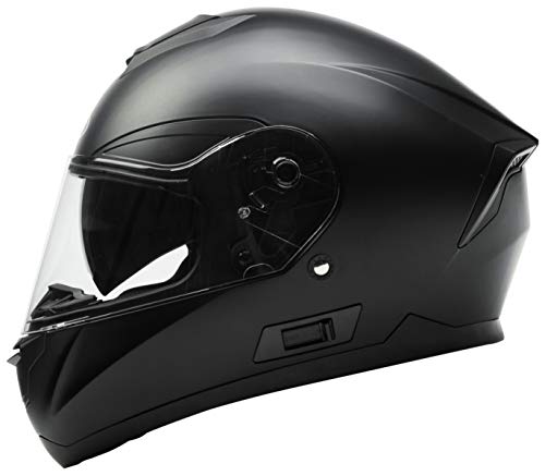Motorradhelm Integralhelm Rollerhelm Fullface Helm - YEMA YM-831 Sturzhelm ECE mit Doppelvisier Sonnenblende für Damen Herren Erwachsene-Schwarz-XL