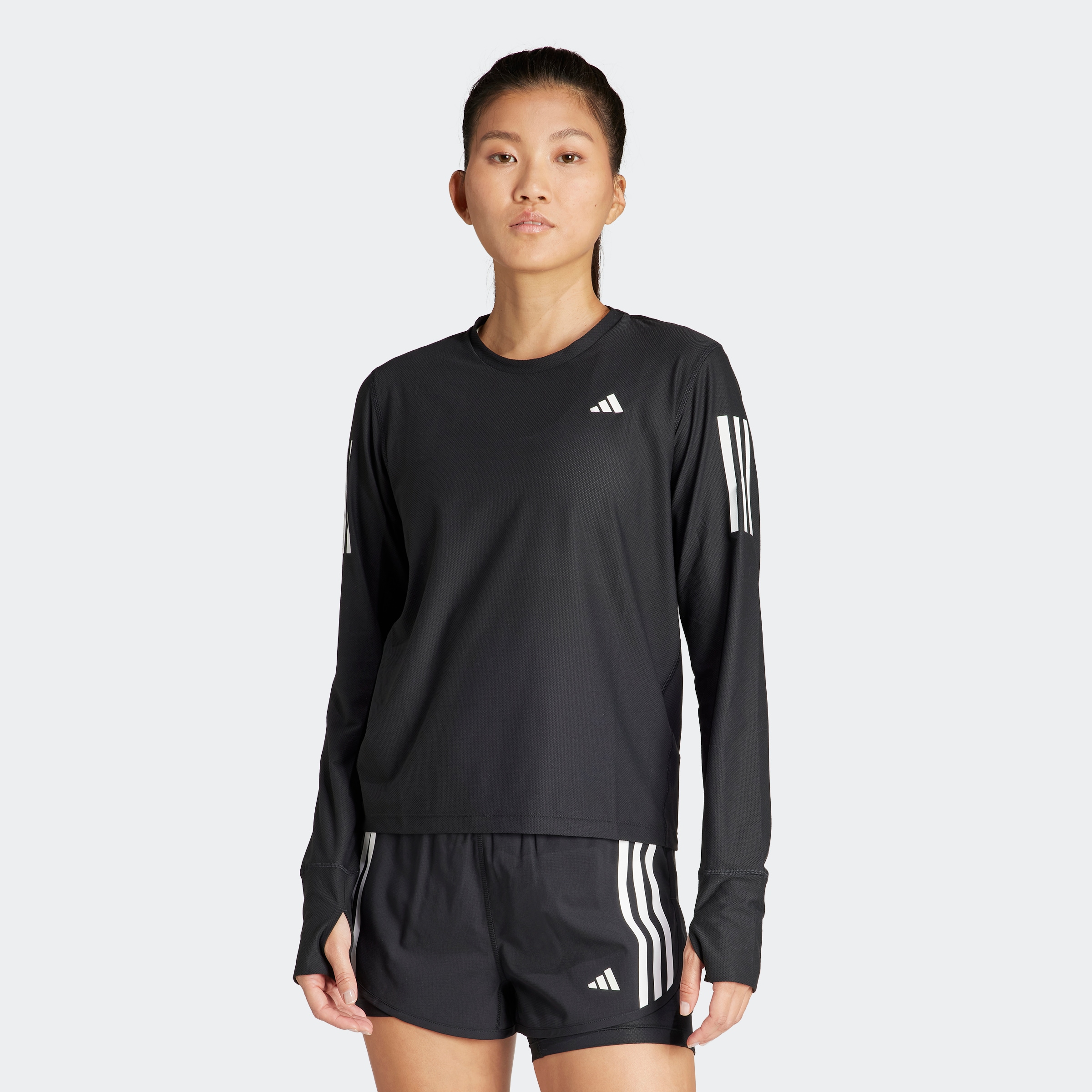 adidas Damen Own The Run Longsleeve T-Shirt, Schwarz, M