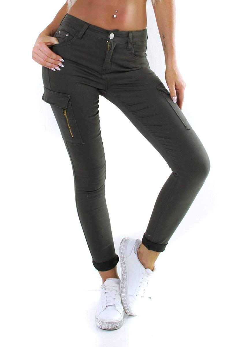 OSAB-Fashion 11573 Damen Jeans Röhrenjeans Hose Damenjeans Boyfriend Cargostyle Slimfit Treggings