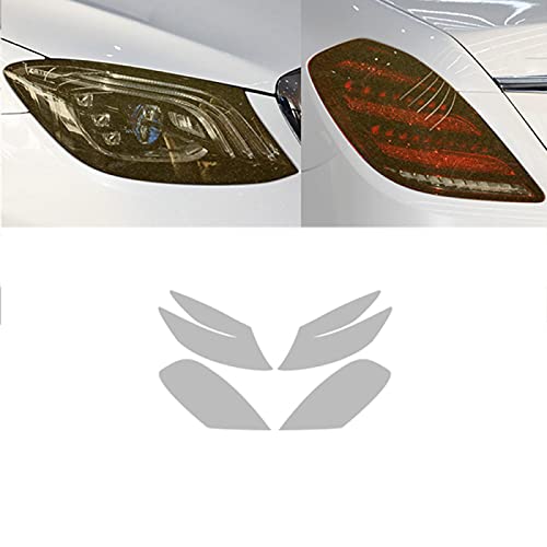 Für Mercedes Benz Maybach S-Klasse W222 S500 S650 AMG, Autoscheinwerfer Schutzfolie Rücklicht Transparent Schwarz TPU Aufkleber
