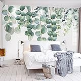 Moderne 3D Fototapete selbstklebende Tapete grünes Pflanzenblatt Fotowand Wohnzimmer Schlafzimmer Umweltschutz 140x100cm