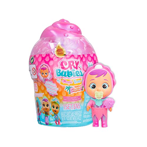 Cry Babies Magic Tears Tropical Shiny Shells | Überraschungspuppe, die schaumige Tränen weint, mit 8 Zubehörteilen – Spielzeug für Mädchen und Jungen ab 3 Jahren