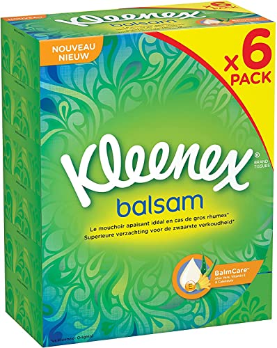 Kleenex Balsam 3-lagige Gesichtstücher Superior Beruhigende Balsam Pflege 6er Pack
