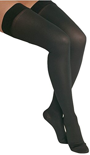 GABRIALLA Microfiber Thigh Highs - Compression (25-35 mmHg): H-306(3), Pack of 3, Small, Black