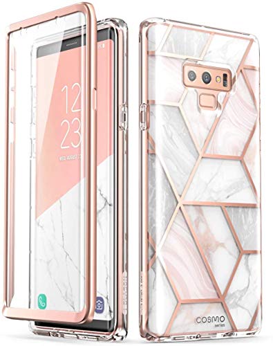 i-Blason Hülle Kompatibel für Samsung Galaxy Note 9 Marmor 360 Grad Handyhülle Bumper Case Glitzer Schutzhülle Cover [Cosmo] mit integriertem Displayschutz, Marmor
