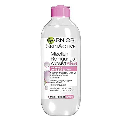 Garnier Mizellen Reinigungswasser/Gesichtsreinigung für normale und empfindliche Haut (Optimale Verträglichkeit - ohne Parfüm) 6er Pack - 400 ml