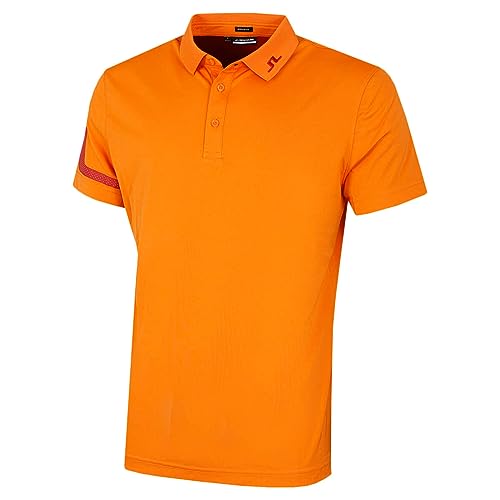 J. Lindeberg Herren Heath Regular Golf-Poloshirt - Rotorange - L