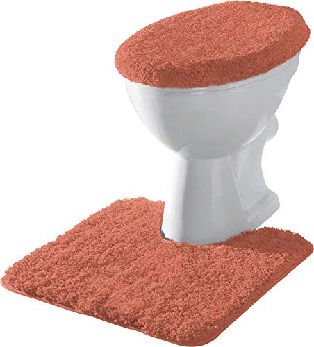 Erwin Müller Stand-WC-Set 2-TLG. Uni, WC-Umrandung, WC-Deckelbezug rutschhemmend braun - ultraweich, extrem saugfähig, flusenarm (weitere Farben)