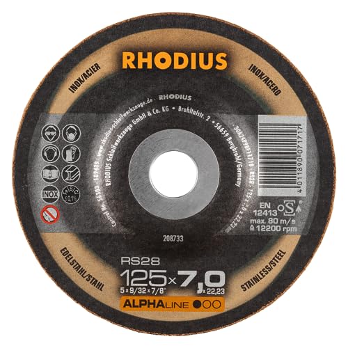 Rhodius RS28 Schruppscheiben 125 x 7,0 mm für Edelstahl/Stahl 25 Stück
