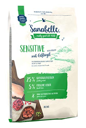 Sanabelle Sensitive mit Geflügel | Katzentrockenfutter für ernährungssensible Katzen, 1er Pack (1 x 10000 g)