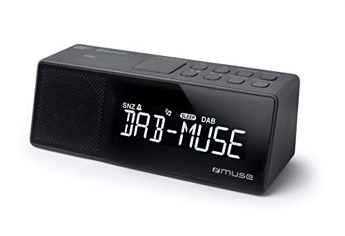 Muse M-172 DBT Uhrenradio mit Bluetooth, USB-Anschluss und Ladefunktion (Bluetooth, NFC, USB, AUX-In, PLL UKW-DAB/DAB+ Radio, LED-Display, 20 Senderspeicher, Sleep, Snooze) schwarz