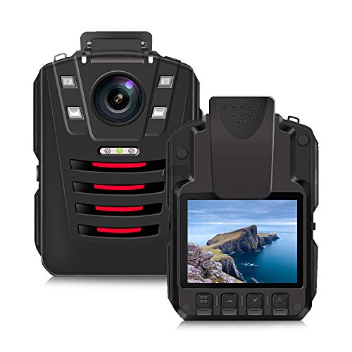 CAMMHD 1296P wasserdichte Körperkamera Zwei Batterien 3400W Infrarot-Nachtsicht Polizeikamera Strafverfolgungsvideo im Freien (32GB)
