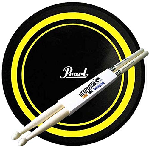 Pearl PDR-08P Practice Pad Übungspad 8" gelb/schwarz + Keepdrum Drumsticks
