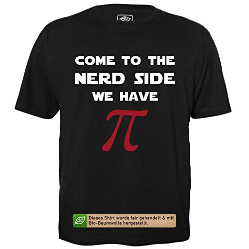 Come to The Nerd Side - Herren T-Shirt für Geeks mit Spruch Motiv aus Bio-Baumwolle Kurzarm Rundhals Ausschnitt, Größe M