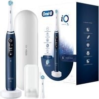 Oral-B iO 7 Elektrische Zahnbürste/Electric Toothbrush, Magnet-Technologie, 2 Aufsteckbürsten, 5 Putzmodi für Zahnpflege, Display & Reiseetui, Designed by Braun, sapphire blue