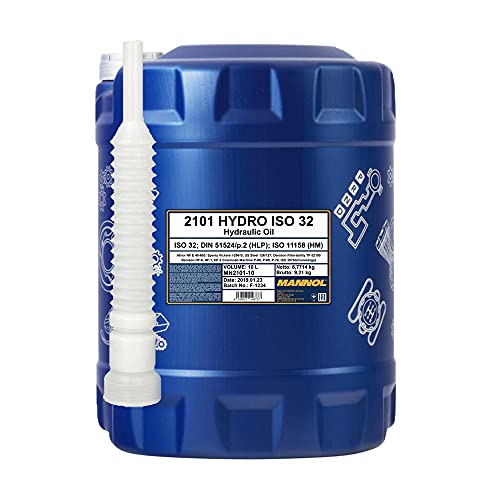 10 Liter, MANNOL 2101 Hydro ISO 32 Hydrauliköl + Auslaufschlauch (3,55€/L)