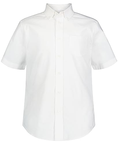 Izod Herren Kurzarm Button-Down Oxford Shirt, Weiß, L