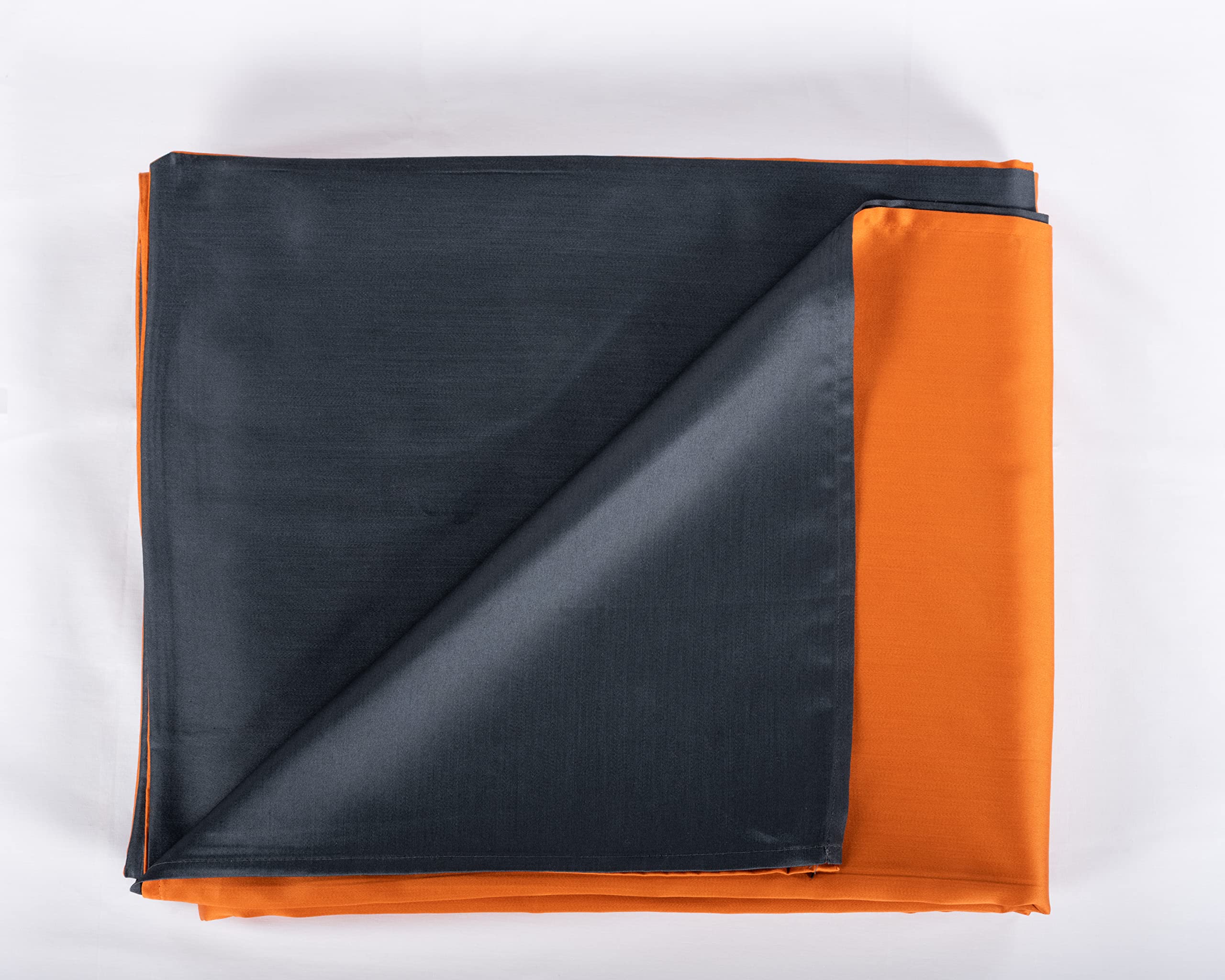 LENZUOLISSIMI - Bettbezug 300 Fäden Baumwollsatin Einzelbett 250 x 200+50 cm Made in Italy - Orange/Blau/Grau