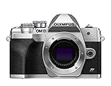 Olympus OM-D E-M10 Mark IV Micro-Four-Thirds-Systemkamera, 20 MP Sensor, 5-Achsen-Bildstabilisation, Selfie-LCD-Bildschirm, elektronischer Sucher, 4K-Video, leistungsstarker AF, Wi-Fi, silber