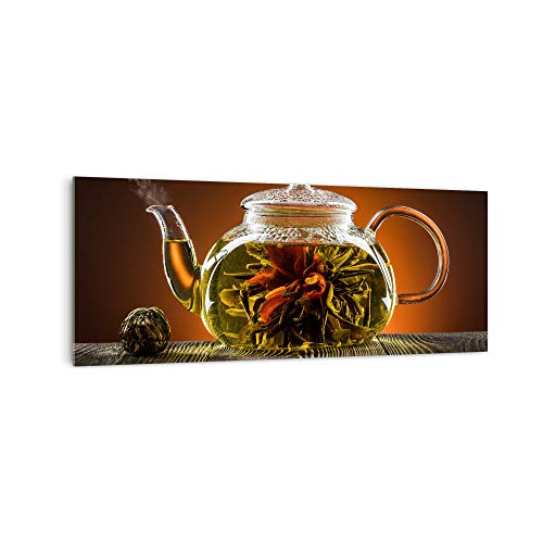 DekoGlas Küchenrückwand 'Dampfende Teekanne' in div. Größen, Glas-Rückwand, Wandpaneele, Spritzschutz & Fliesenspiegel