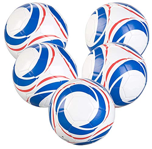 Speeron Trainingsfußball: 5er-Set Trainings-Fußball aus Kunstleder, 22 cm Ø, Größe 5, 440 g (Soccerballs)
