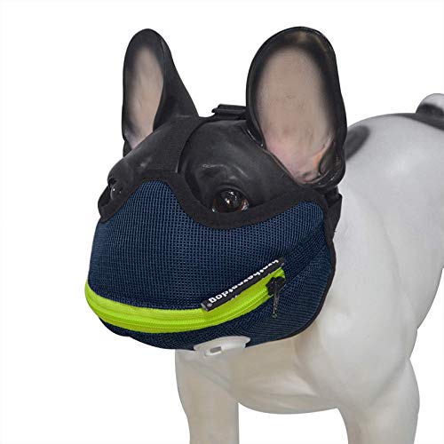 TRoki Maulkorb aus atmungsaktivem Mesh für Hunde: Verstellbarer kurzer Schnauzenschutz für Training, Bellen und Kaukontrolle
