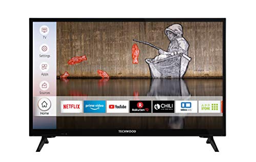 Techwood H24T52E 24 Zoll Fernseher (Smart TV inkl. Prime Video/Netflix/YouTube, HD Ready, Works with Alexa, Triple-Tuner) [Modelljahr 2020]