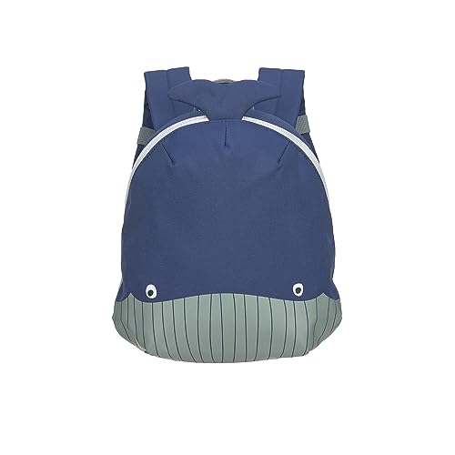 LÄSSIG Kleiner Kinderrucksack für Kita Kindertasche Krippenrucksack mit Brustgurt, 20 x 9.5 x 24 cm, 3,5 L/Tiny Backpack Whale