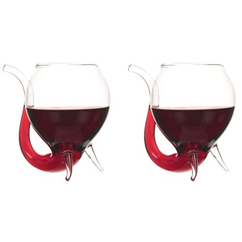 CKB Ltd Portwein-Trinkgläser Wino SIPPO mit Röhrchen zum Schlürfen, große Größe 250 ml, Glaswaren-Geschenkset, 2 Stück